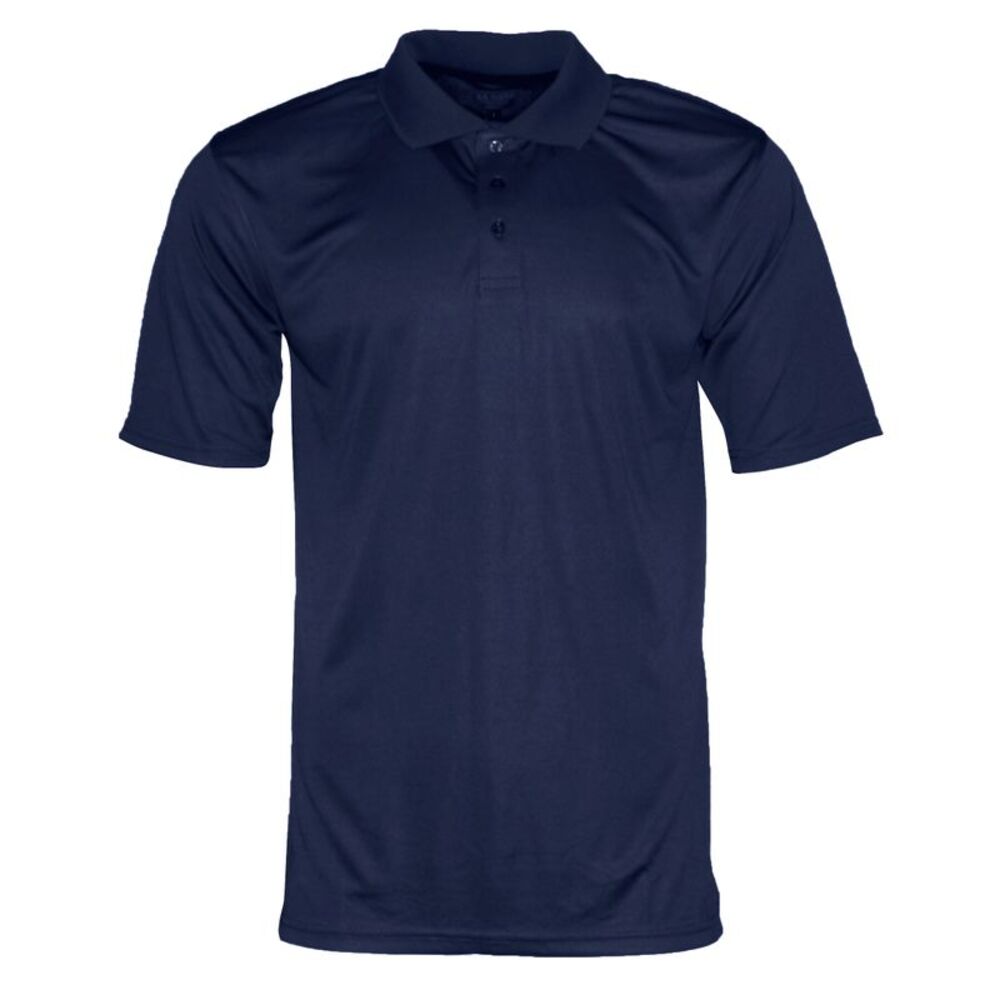Mens Polo Button Shirt Short Sleeve Dry-Fit Sports Tennis Comfortable Fit Navy